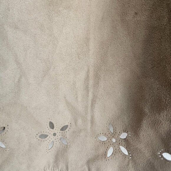 Venezia Western Laser Cut Floral Hem Youth midi Romper Suede Coverall Dress 14 - Picture 7 of 7